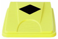 Deckel mit Einwurföffnung quadratisch gelb für Wertstoffsammler