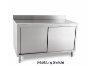 Arbeitsschrank mit Schiebetüren mit 50 mm Aufkantung 1000 x 700 x 850 mm