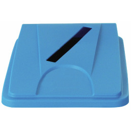 Deckel mit Einwurfschlitz blau für Wertstoffsammler