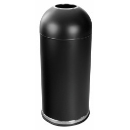 Abfallbehälter, mit Einwurföffnung, 52,0 l, rund, Metall schwarz