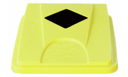 Deckel mit Einwurföffnung quadratisch gelb für Wertstoffsammler